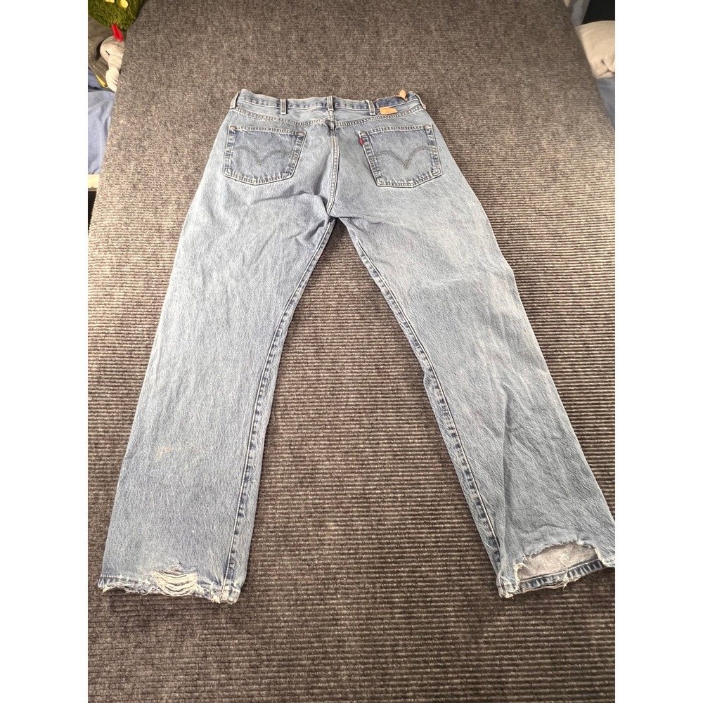Vintage Levi's 501 XX Jeans Mens 38x32 Button Fly Distressed USA Made Light Wash - Picture 7 of 16